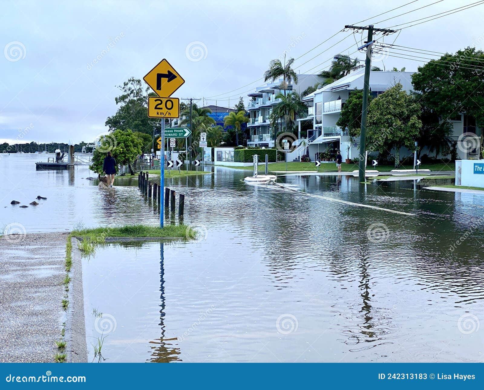 Flooding from Noosa River in Noosaville Editorial Stock Photo ...
